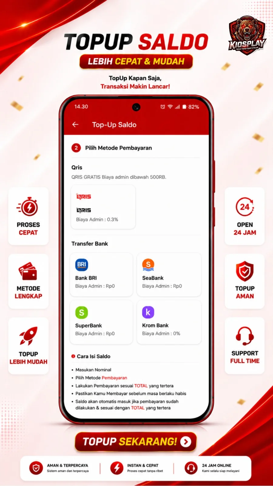 Top up saldo aplikasi KiosPlay