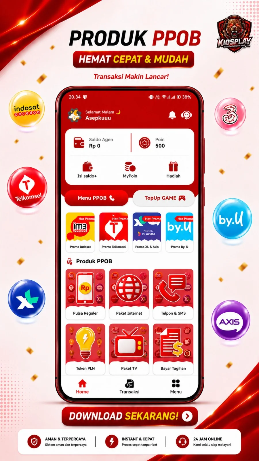 Produk PPOB aplikasi KiosPlay